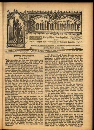 Erste Ausgabe vom Sonntag, den 09. Februar 1902.
