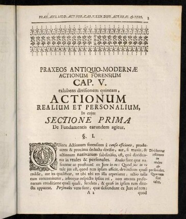 3-21, Sectione Prima