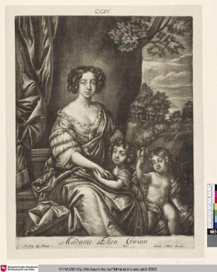 Madame Ellen Gwinn [Porträt der Schauspielerin Nell Gwyn; Nell Gwyn, Actress, with her Two Sons]