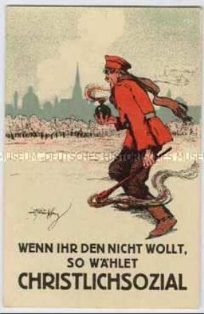 Wahlpostkarte der Österreichischen christlichsozialen Partei