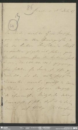 Eigenh. Brief von Friedrich Christoph Förster an August Wilhelm von Schlegel, Berlin, 25.12.1827