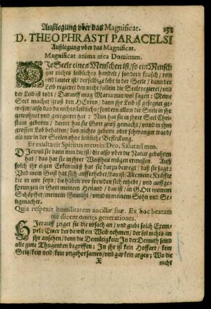 D. Theophrasti Paracelsi Außlegung uber das Magnificat.