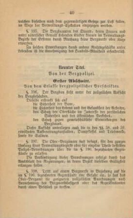 Neunter Titel. Von der Bergpolizei.