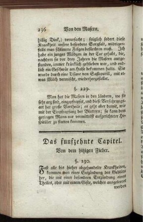 Das funfzehnte Capitel. Von dem hitzigen Fieber.