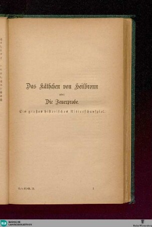 2: Das Käthchen von Heilbronn. Der zerbrochene Krug
