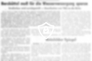 Barsbüttel muß für die Wasserversorgung sparen