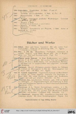 Bücher und Werke (Nr. 2865 - 2879)