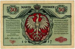 Geldschein, 50 Polnische Mark, 1917