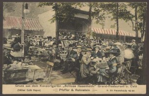 Ansichtskarte Konzertgarten "Schloss Hasenheide", koloriert [1/2]