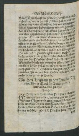 Wie Herr Tristrant zu dem Priester Ugrim/ König Marchsen Beichtvatter/ kam/ allda Bus zu entpfangen.