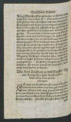 Wie Herr Tristrant zu dem Priester Ugrim/ König Marchsen Beichtvatter/ kam/ allda Bus zu entpfangen.