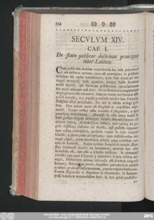 Cap. I. De statu publicae doctrinae praecipue inter Latinos.