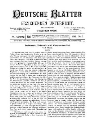 Erziehender Unterricht und Massenunterricht : (Schluss)