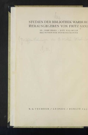 Gott und Hölle : der Mythos vom Descensuskampfe