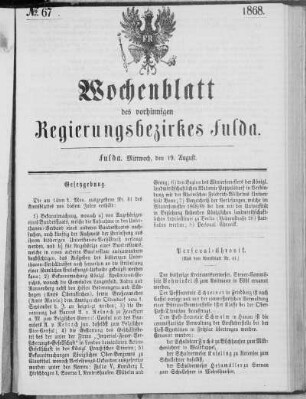 No. 67., Ausgabe vom 19. August 1868