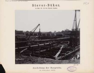 Dortmund-Ems-Kanal. Stever-Düker, Daldrup: Ausheben der Baugrube