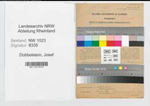 Entnazifizierung Josef Dobbelstein , geb. 10.06.1903 (Einkäufer)