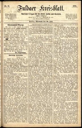 Ausgabe vom Mittwoch, den 26. Juni 1878.