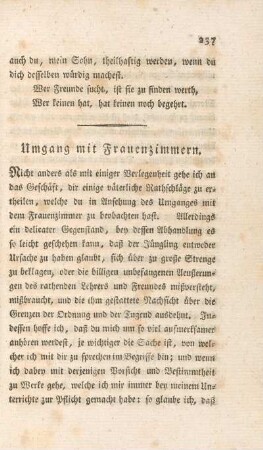 Umgang mit Frauenzimmern