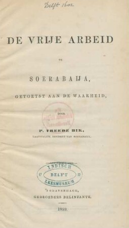 De vrije arbeid te Soerabaija