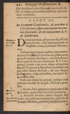 Caput XII. De Examine Conscientiae ...