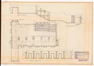 Reichsluftfahrtministerium, Berlin: Treppe V2/V4: Wandgestaltung, Grundriss, Ansichten 1:50
