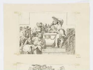 Apostel am Grabe Marias, Blatt 9 aus: Annibale Carracci, "Vita di San Diego, Dipinta nella Cappella di Saint Giacomo de Spagnuoli in Roma", Rom 1646