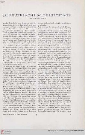 45: Zu Feuerbachs 100. Geburtstage : 12. September 1929