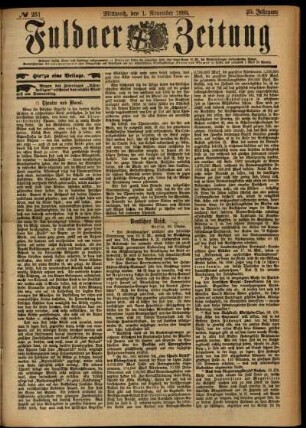 Erste Ausgabe vom Mittwoch, den 01. November 1893.
