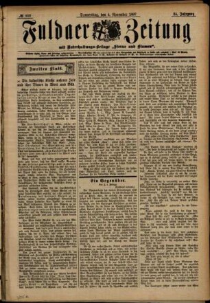 Zweite Ausgabe vom Donnerstag, den 04. November 1897.