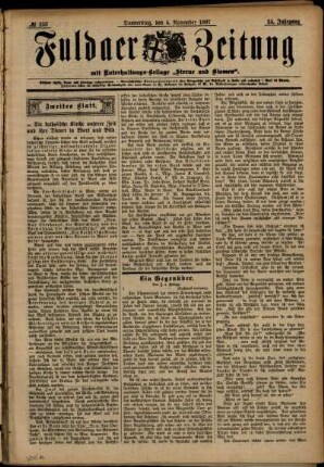 Zweite Ausgabe vom Donnerstag, den 04. November 1897.