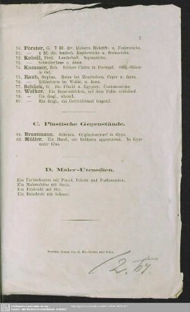C. Plastische Gegenstände
