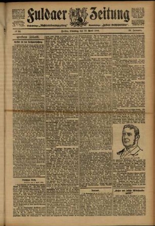 Erste Ausgabe vom Dienstag, den 10. April 1906.