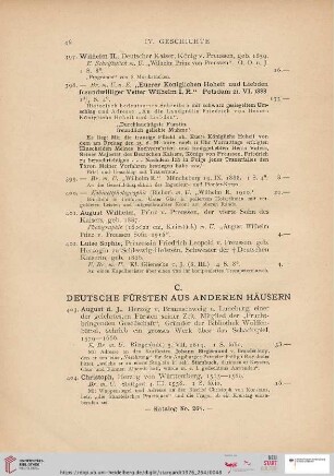 C. Deutsche Fürsten aus anderen Häusern (Nr. 403 - 422)