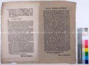 Patriotische Aufrufe des Oberbefehlshabers der russischen und preußischen Armeen Ludwig Adolph Graf von Wittgenstein an die Deutschen mit Versprechen der Befreiung von französischer Herrschaft und Aufruf zum Armeeeintritt