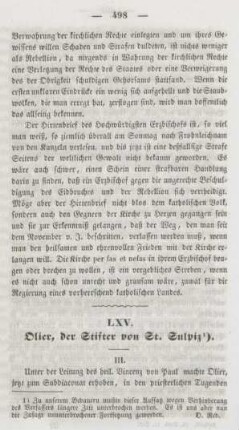 498-505 Olier, der Stifter von St. Sulpice : III.