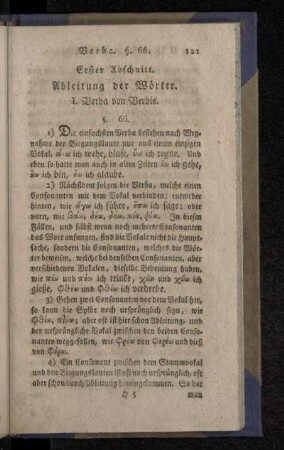 Erster Abschnitt. Ableitung der Wörter.
