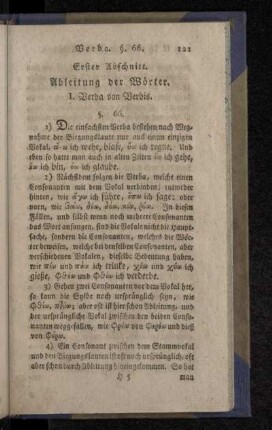 Erster Abschnitt. Ableitung der Wörter.