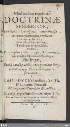 Methodica tractatio doctrinae sphaericae