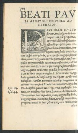 Beati Pauli Apostoli Epistola Ad Hebraeos.