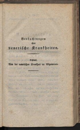 Beobachtungen über venerische Krankheiten