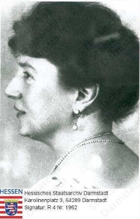 Römheld, Elsa v. geb. Knöckel (1879-1944) / Porträt im Profil, Kopfbild