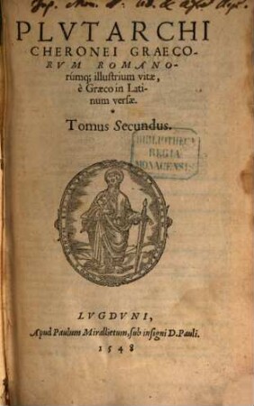Graecorum Romanorumque illustrium vitae. 2. (1548)