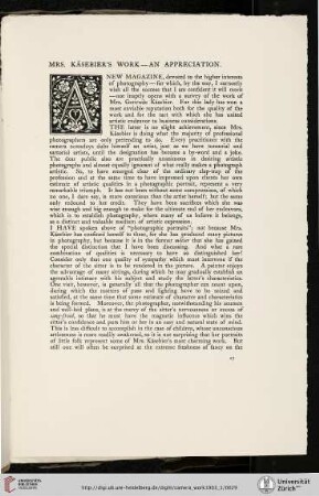 Mrs. Käsebier’s Work – An Appreciation
