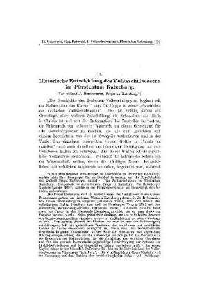 Historische Entwicklung des Volksschulwesens im Fürstentum Ratzeburg