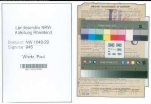 Entnazifizierung Paul Wiertz , geb. 09.02.1886 (Beamter)