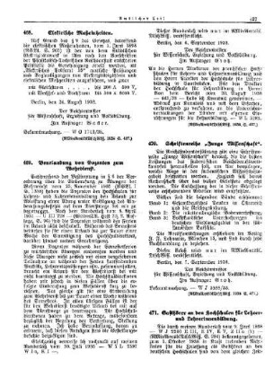 Beurlaubung von Dozenten zum Wehrdienst : [Wissenschaft] ; [Für das Reich] ; [Amtliche Erlasse] ; [Amtlicher Teil]
