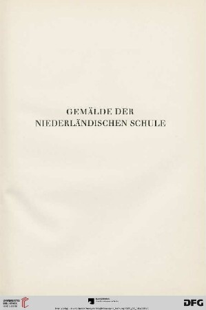 Gemälde der niederländischen Schule (Nr. 1-43)
