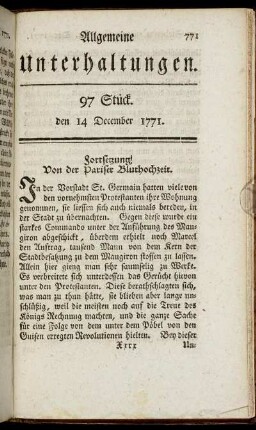 97 Stück. den 14 December 1771.
