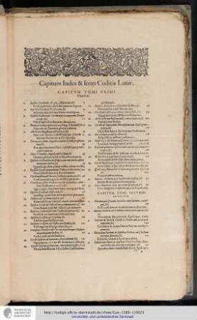 Capitum Index & series Codicis Latini